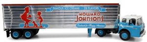1:43 - 1960 Ford C-Series Tractor w/ Refrigerated Trailer: Howard Johnson's [Iconic Replicas ICR-43-0432]