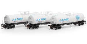 HO (1:87th)- 16,000-Gallon Clay Slurry Tank -- (3 pack - Set 2) J.M. Huber JMXH #71031, 71036, 71049 [Athearn ATH-16370]